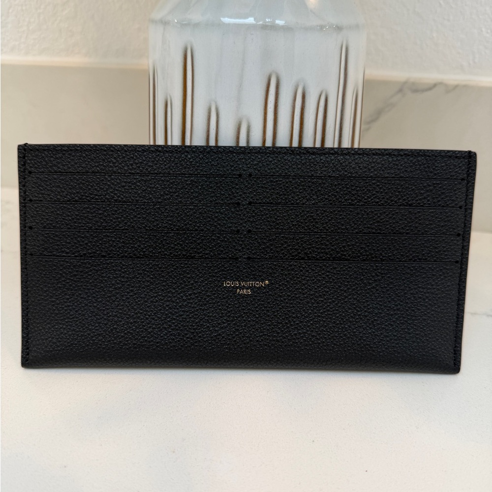 New! Authentic Louis Vuitton Felicie Credit Card Insert in Black Pebbled Leather